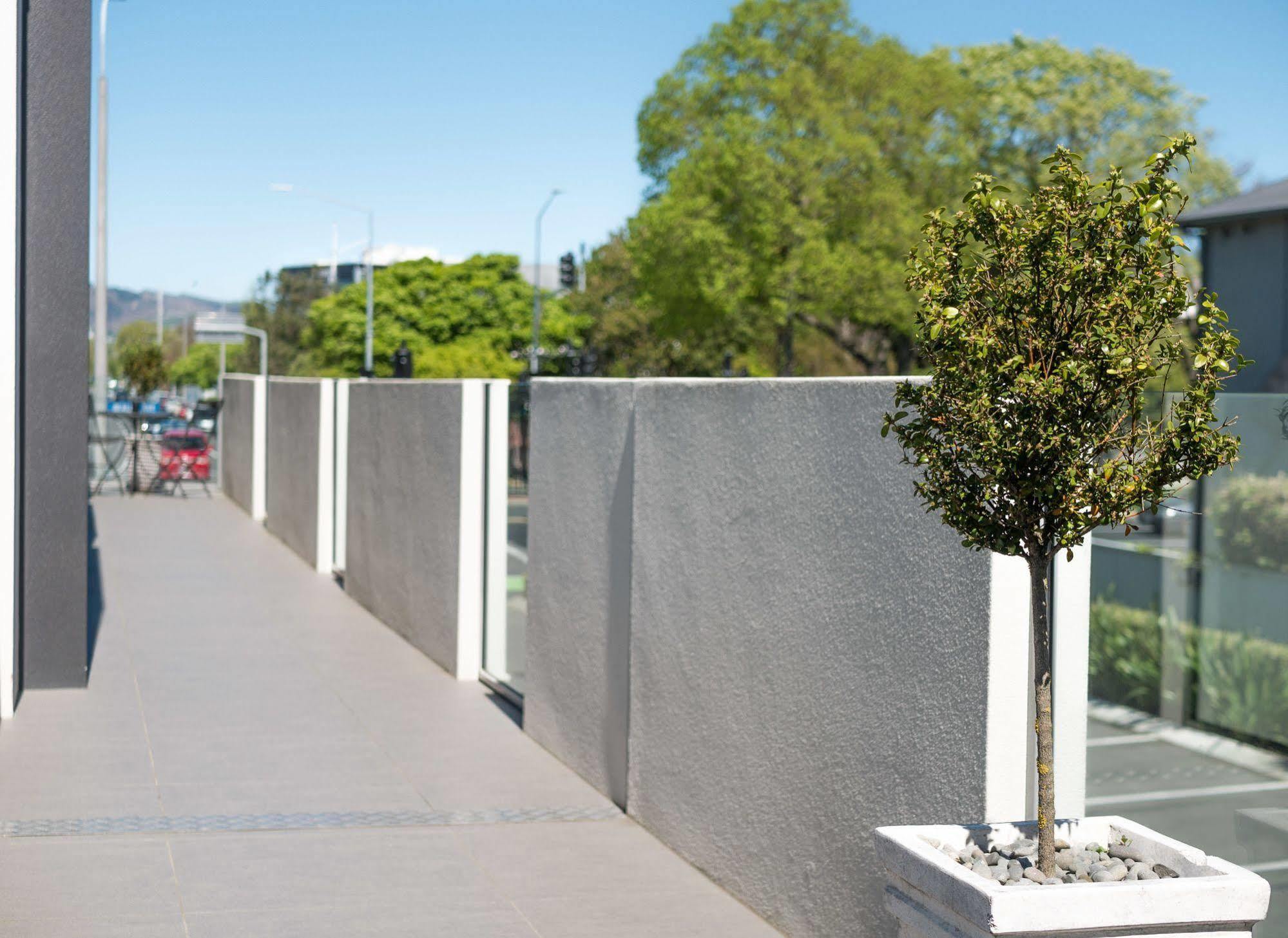 Bellano Motel Suites Christchurch Eksteriør billede A tree in a planter box